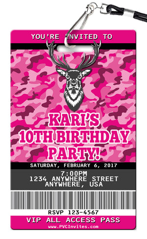 Camo (Pink) Birthday Invitation
