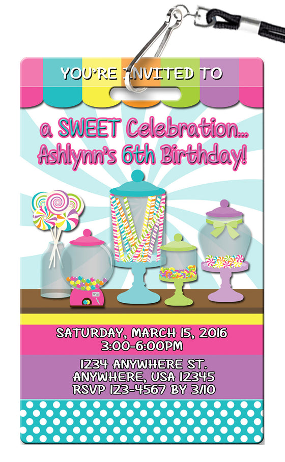 Candy Buffet Birthday Invitation