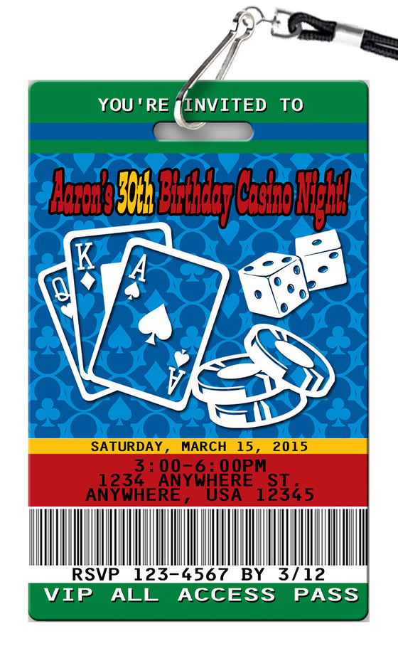 Casino Birthday Invitation