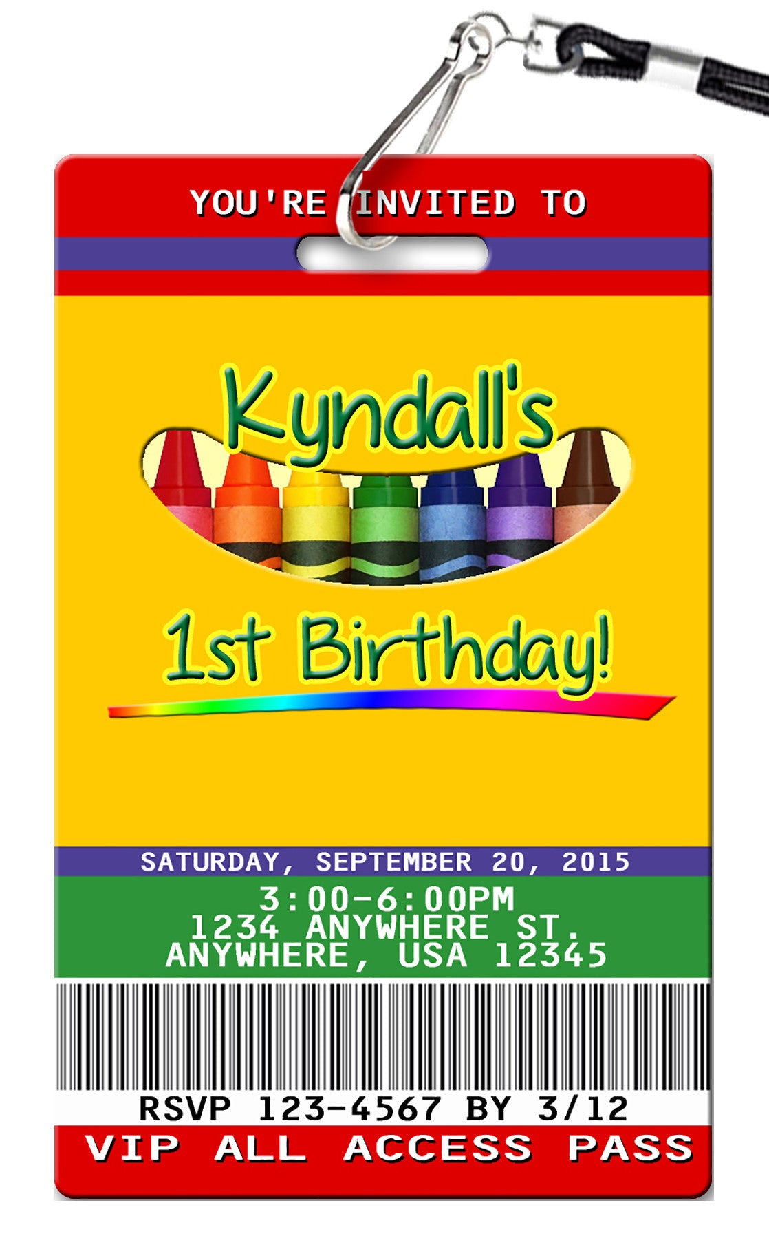 Crayon Birthday Invitation