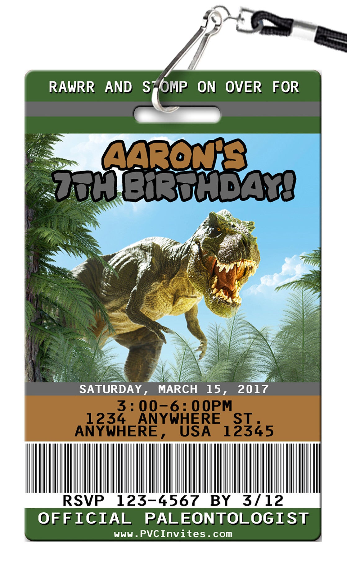 Dinosaur Birthday Invitation