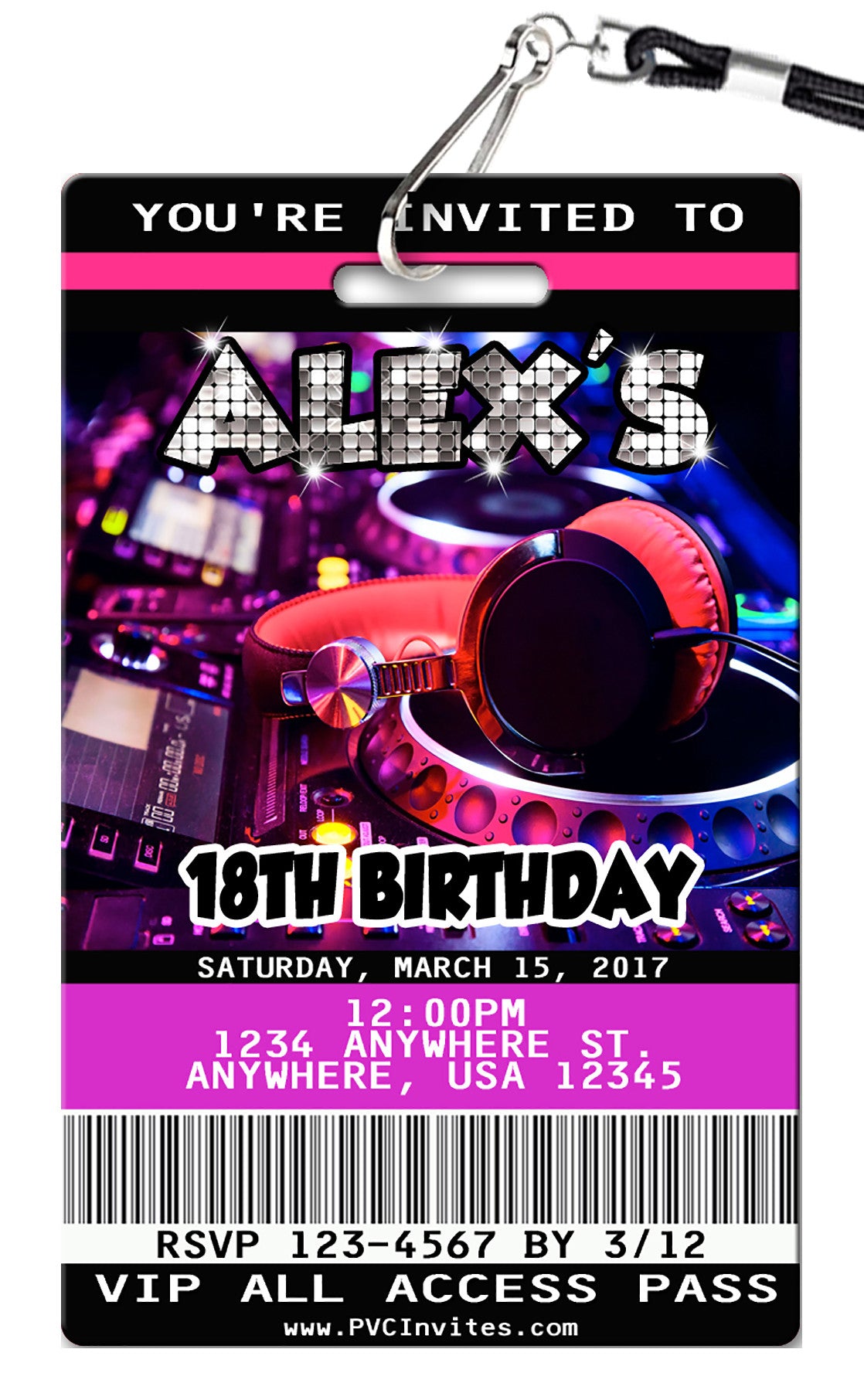 DJ Birthday Invitation