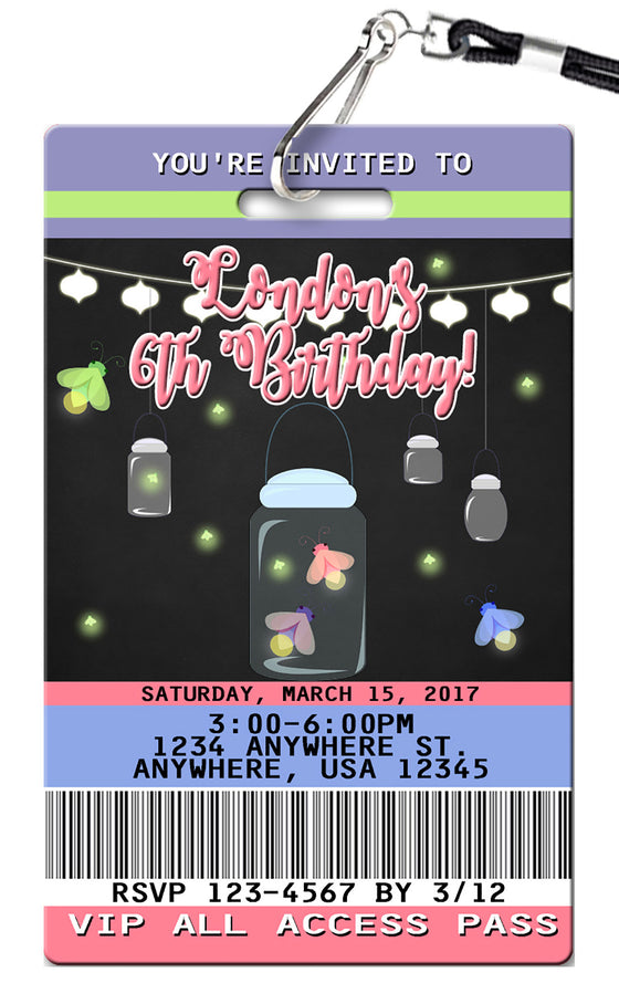 Firefly Birthday Invitation