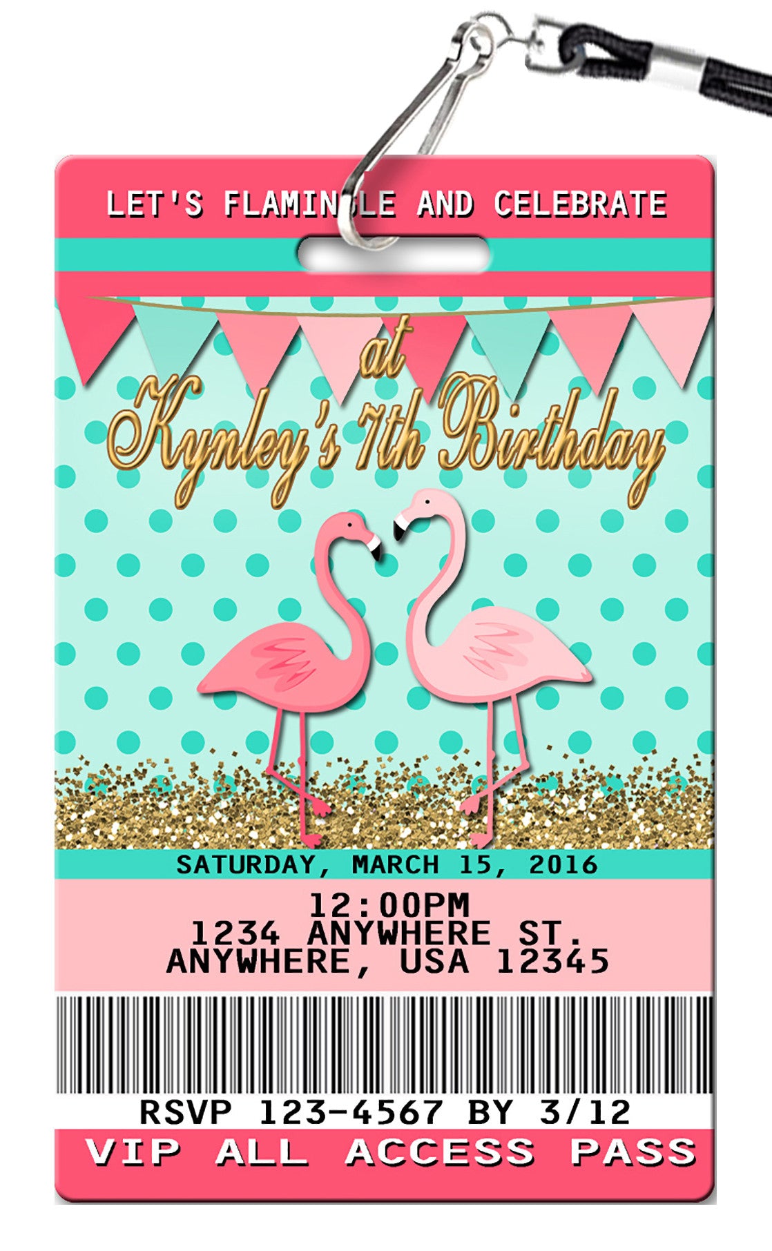Flamingo Birthday Invitation