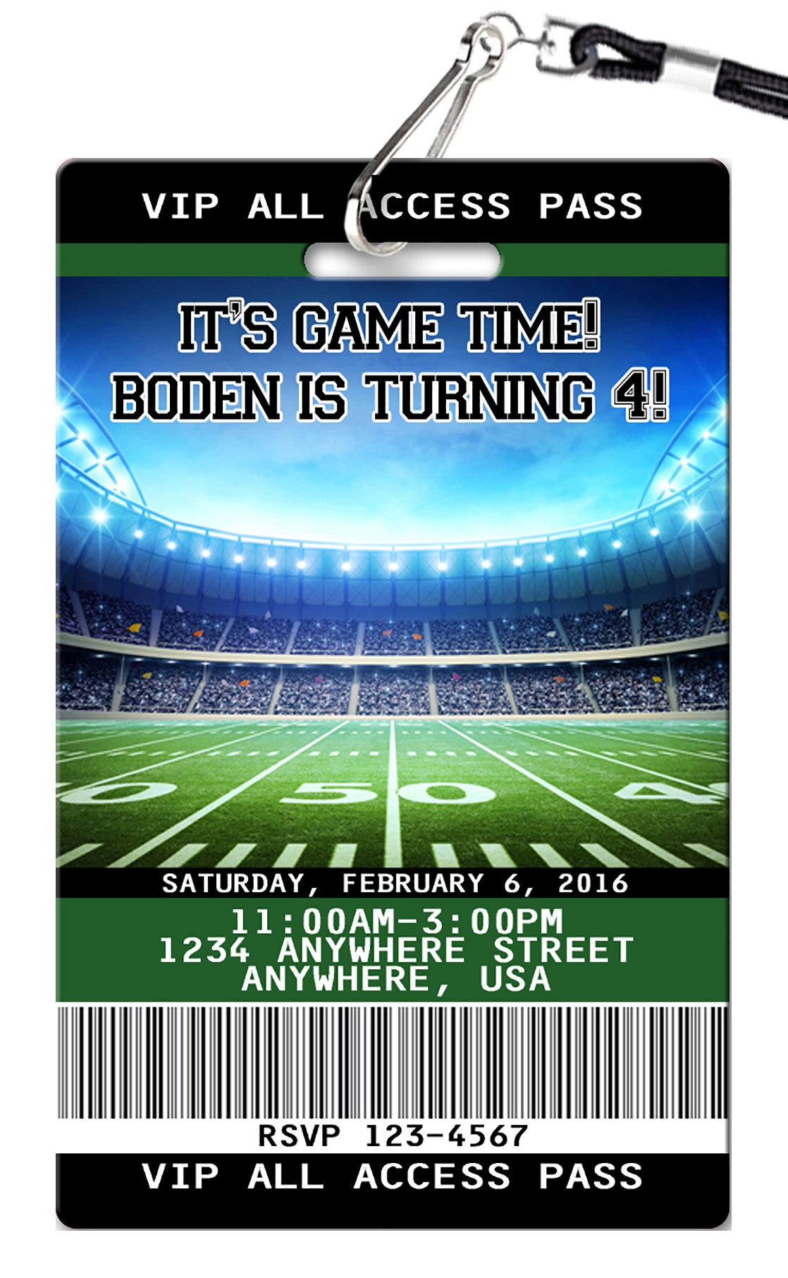 Football Birthday Invitation