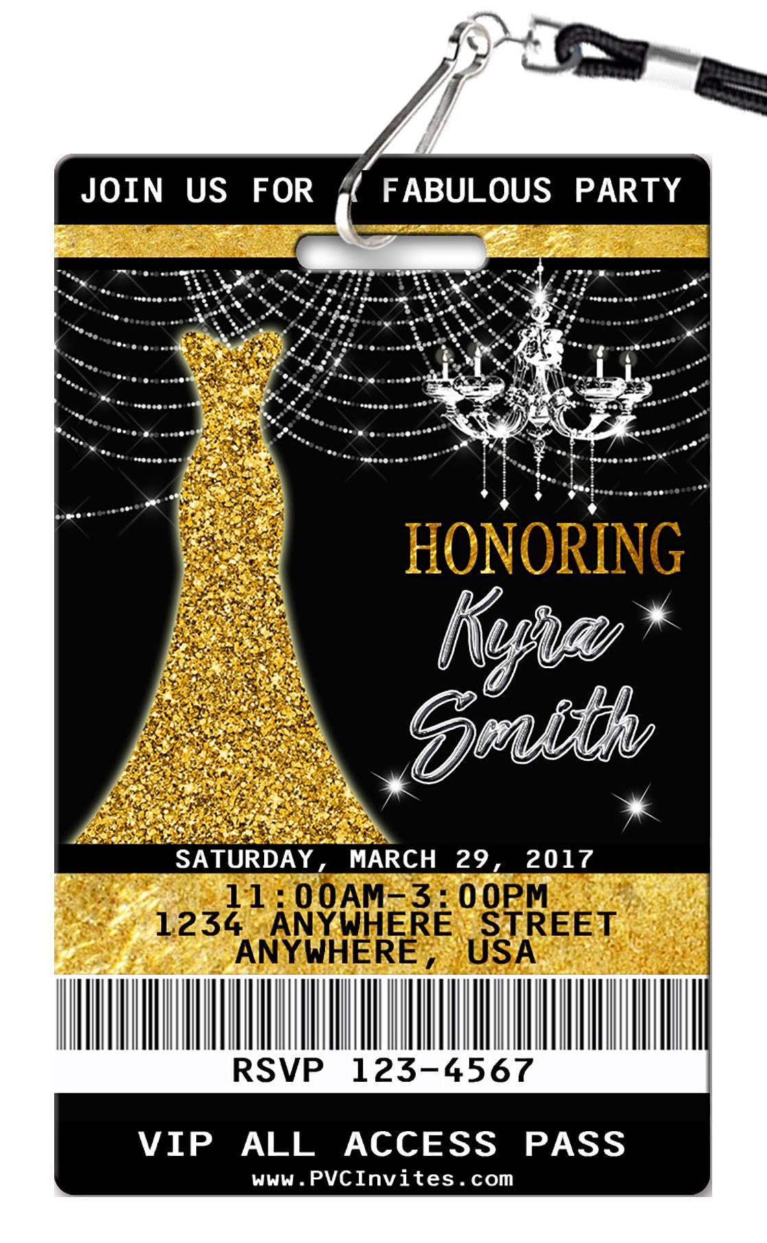 Glam Birthday Invitations - PVC Invites