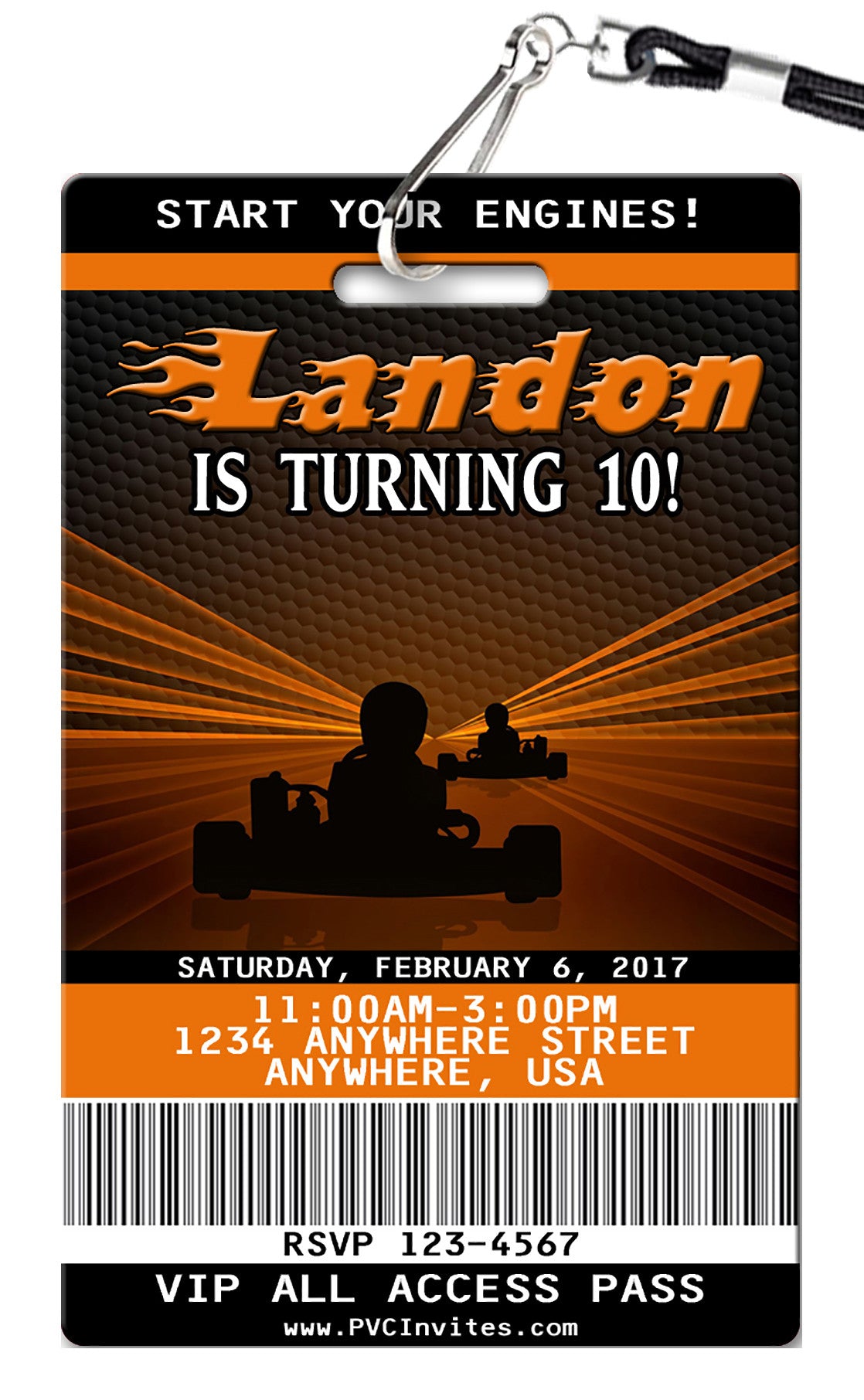 Go-Kart Birthday Invitation