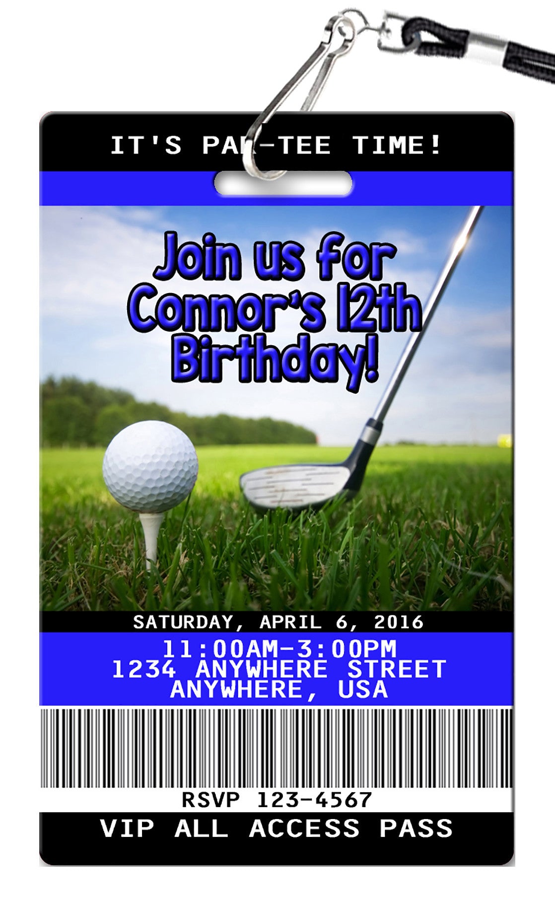 Golf Birthday Invitation