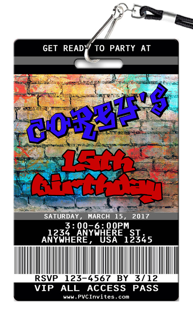 Graffiti Birthday Invitation