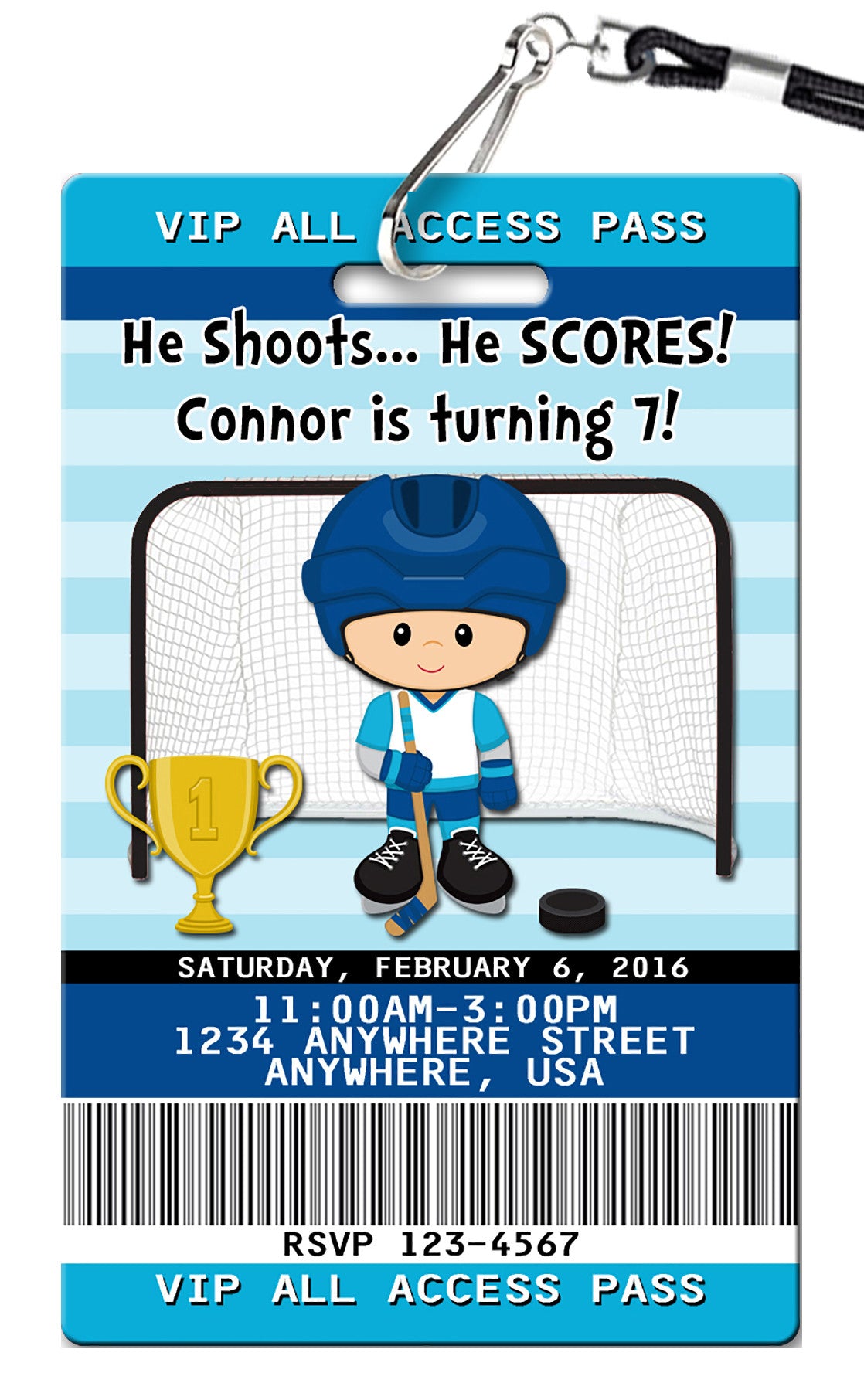 Hockey Birthday Invitation