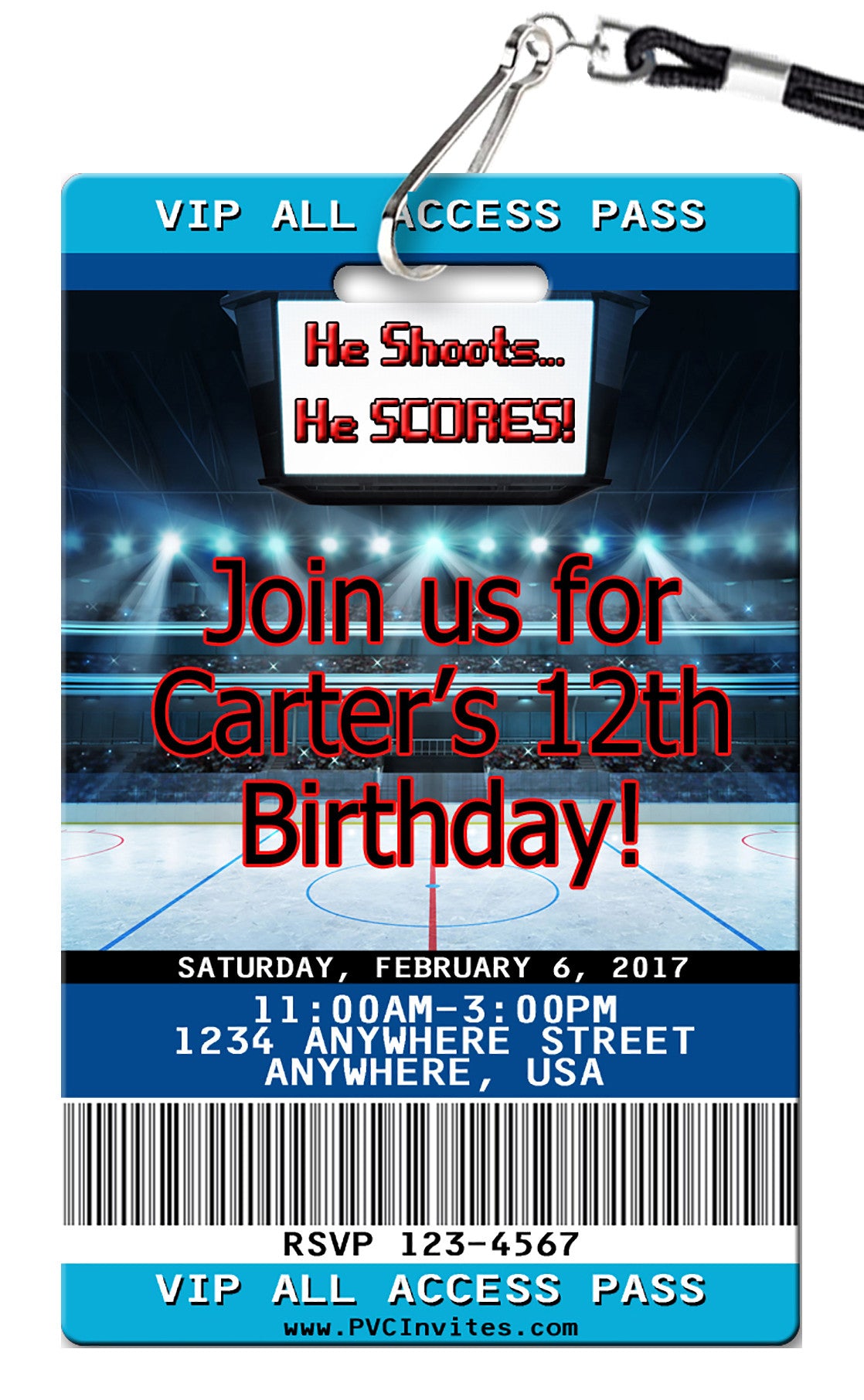 Hockey Birthday Invitation