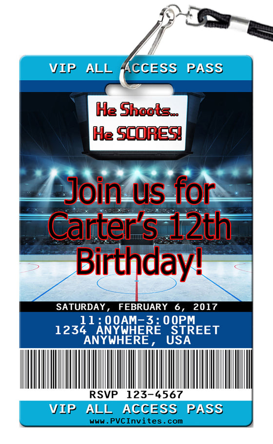 Hockey Birthday Invitation
