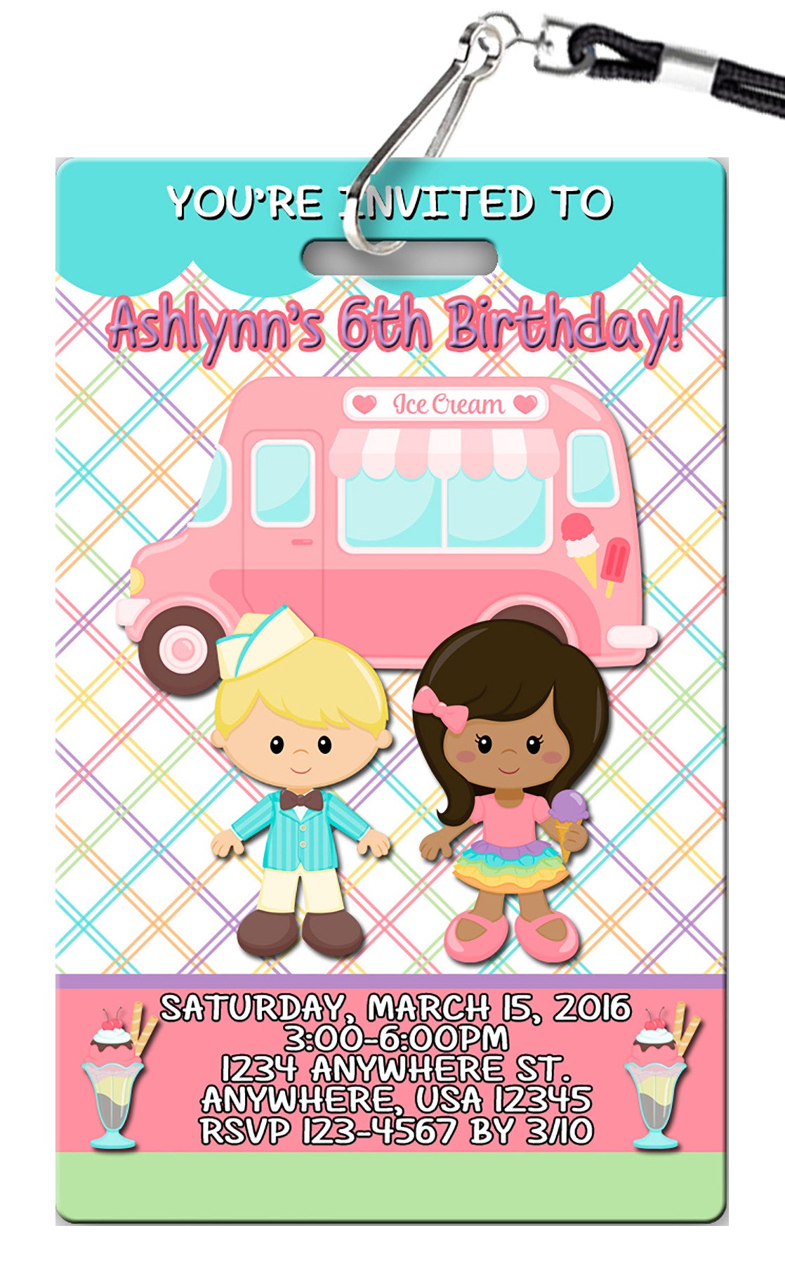 Ice Cream Birthday Invitation