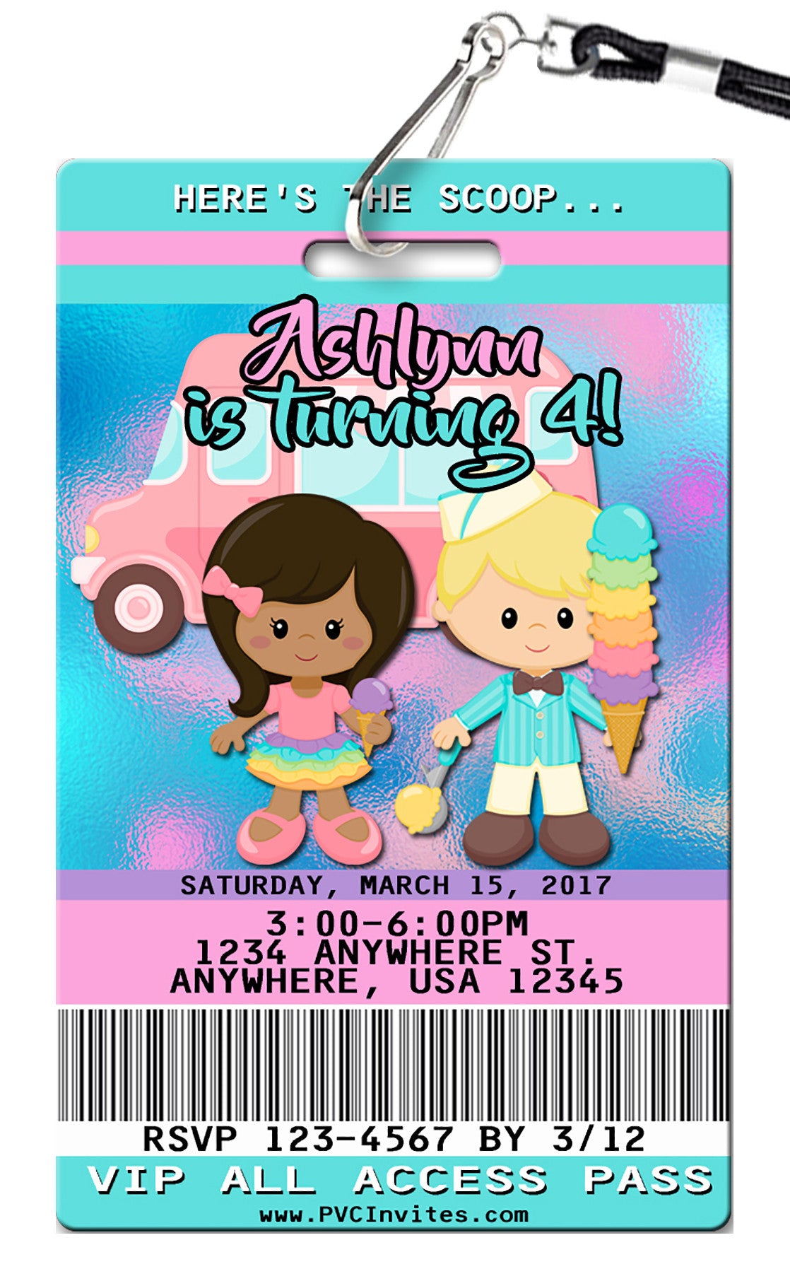 Ice Cream Birthday Invitation