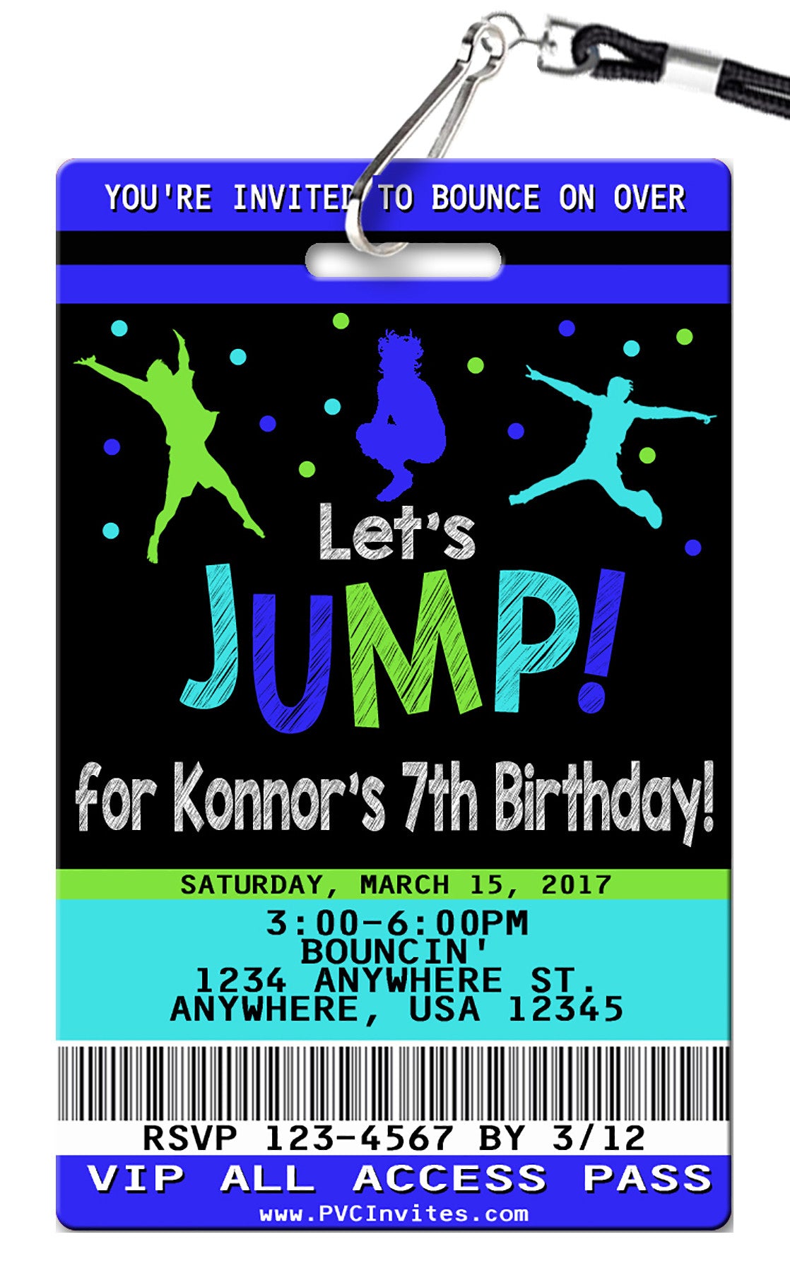 Jump Birthday Invitation