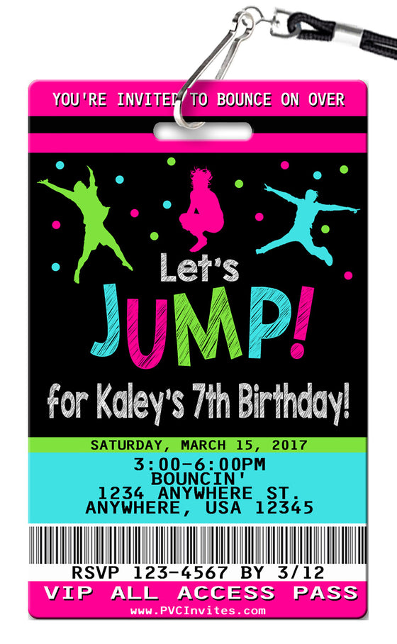 Jump Girl Birthday Invitation