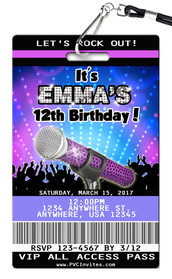 Karaoke Birthday Invitation