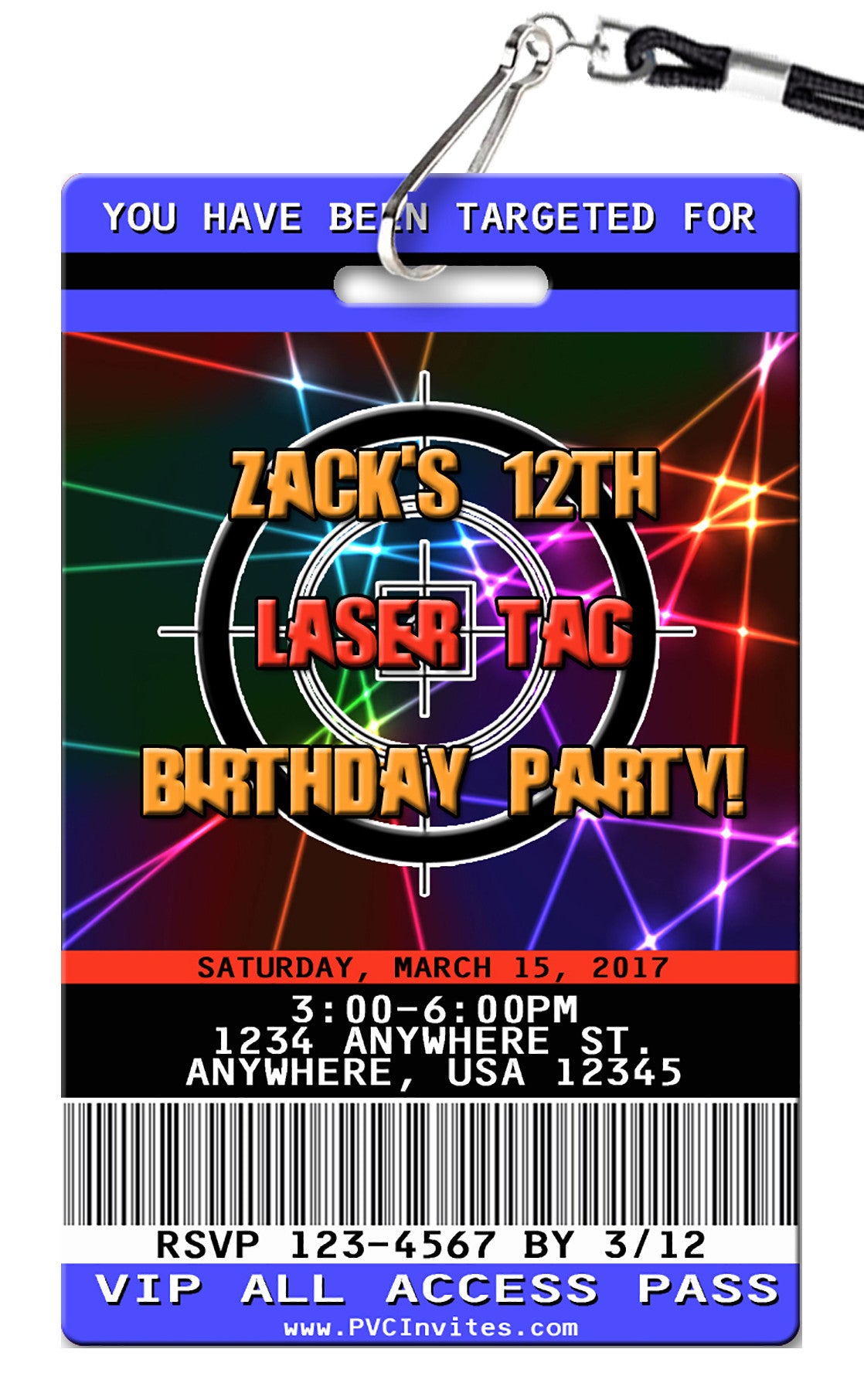 Laser Tag Birthday Invitation
