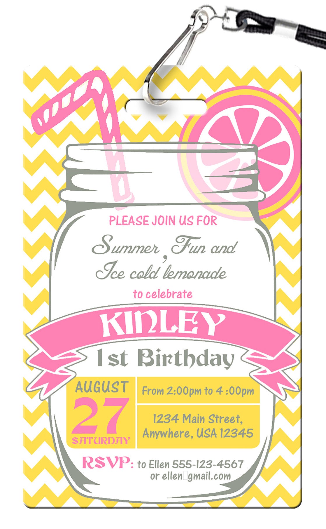 Lemonade Birthday Invitation