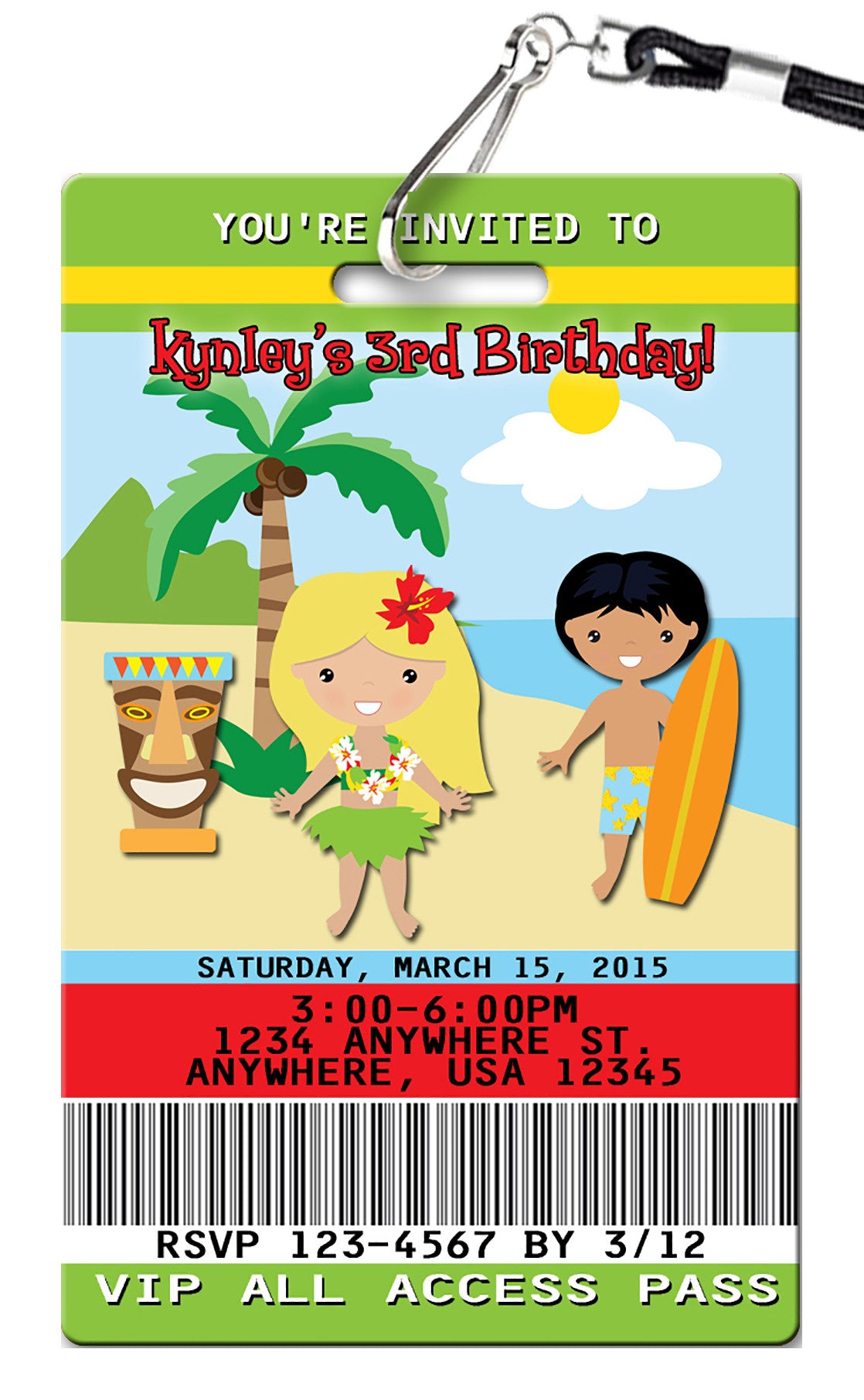 Luau Birthday Invitation