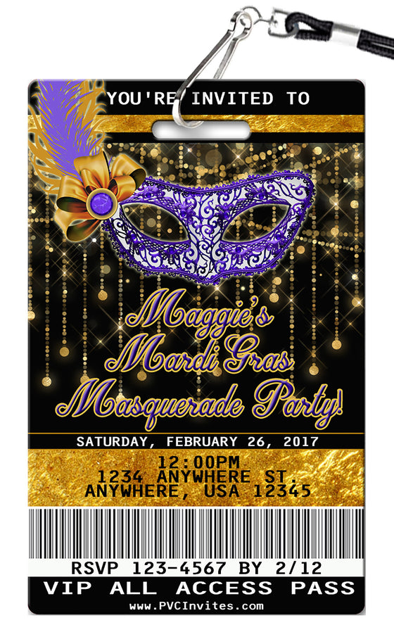 Masquerade Birthday Invitation