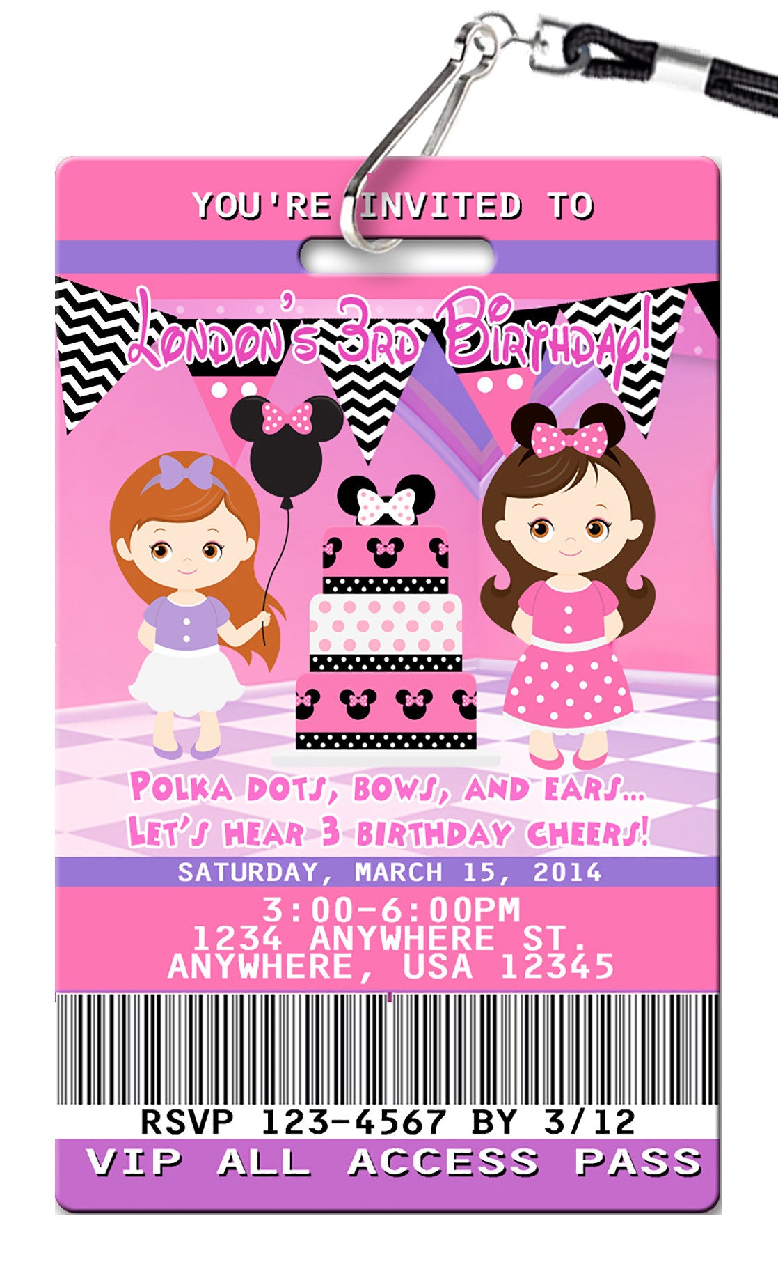 Minnie Mouse Birthday Invitation