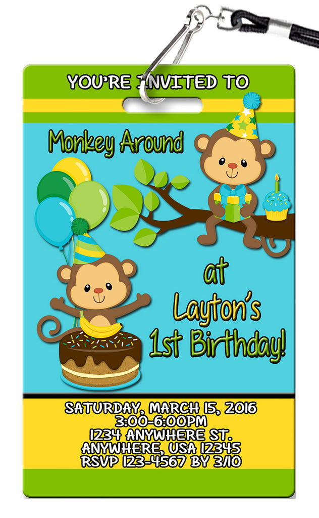 Monkey Birthday Invitation