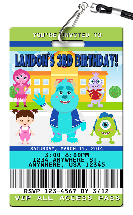 Monsters Inc Birthday Invitation