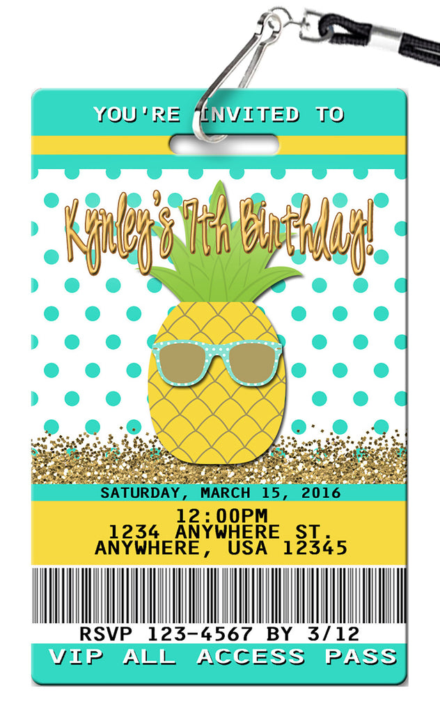 Pineapple Birthday Invitation