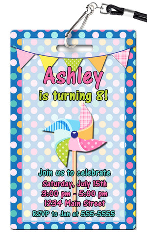 Pinwheels Birthday Invitation