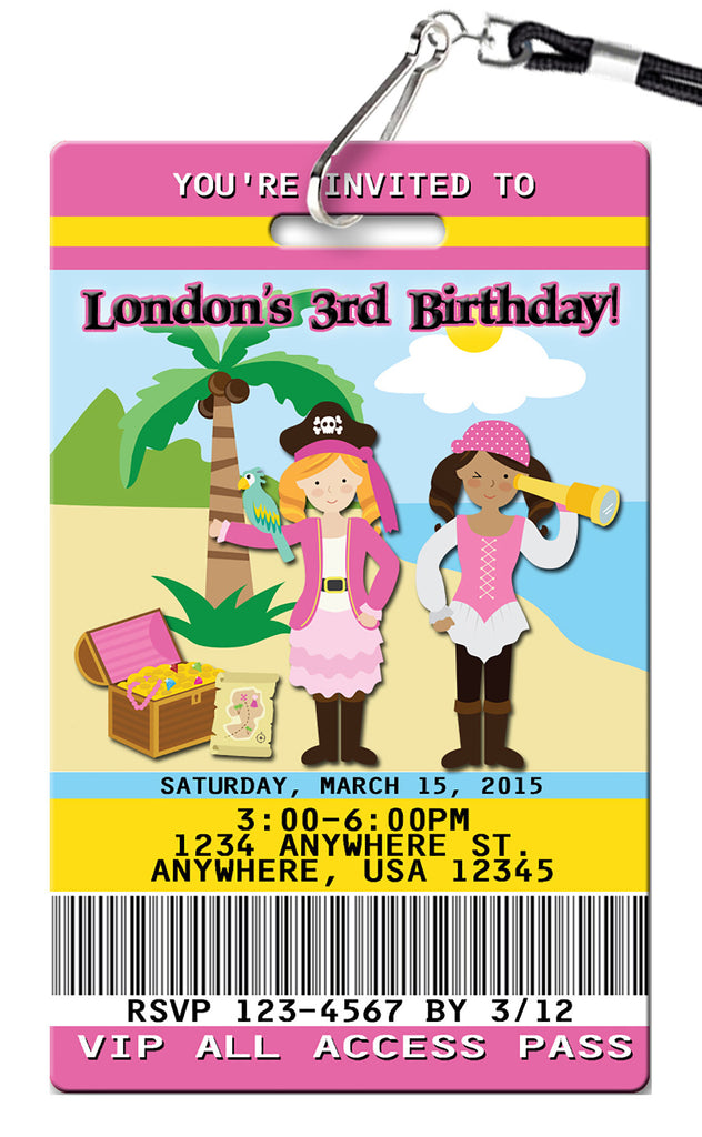 Pirate Girl Birthday Invitation