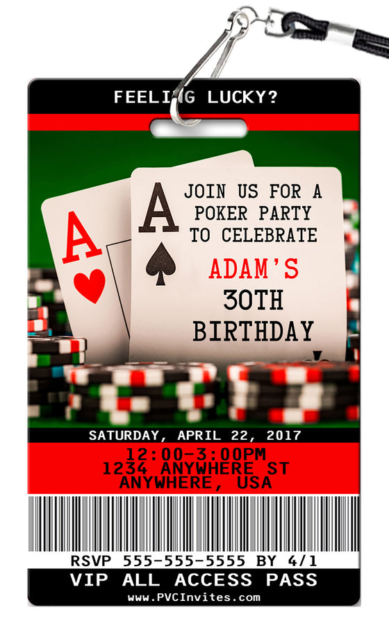 Poker Birthday Invitation