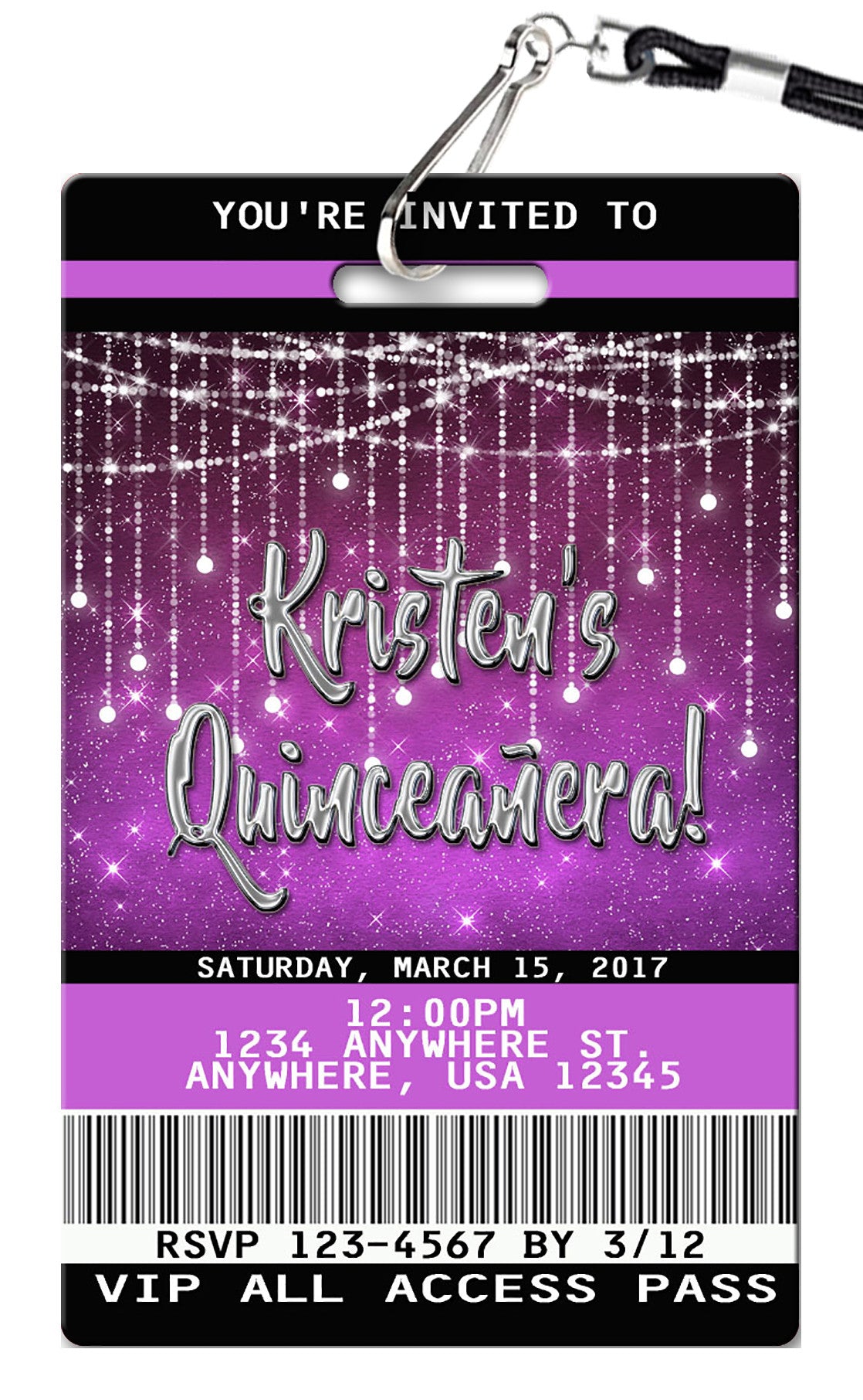 Quinceanera Birthday Invitation