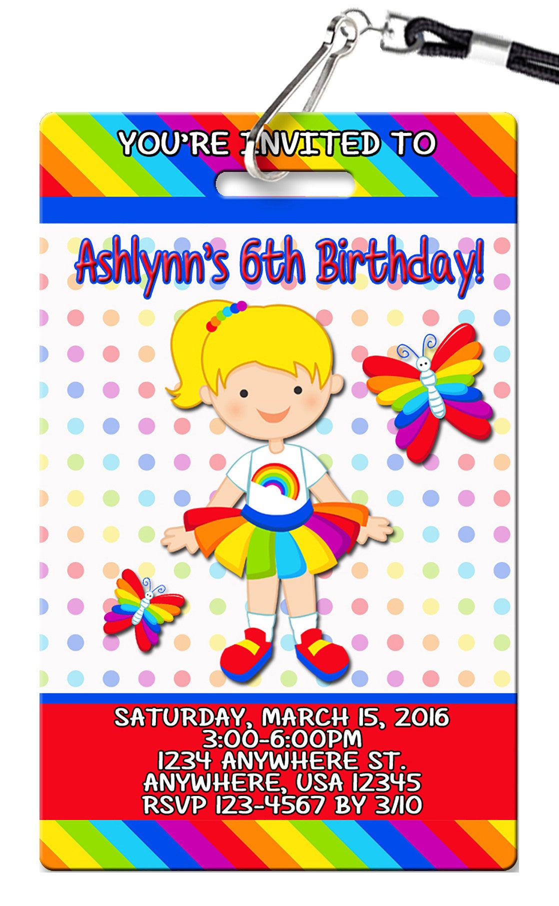 Rainbow Birthday Invitation