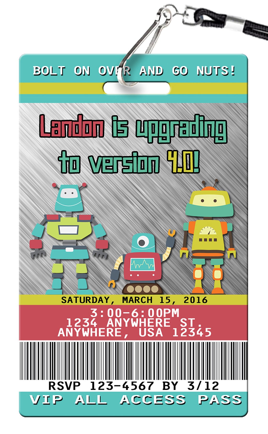 Robot Birthday Invitation