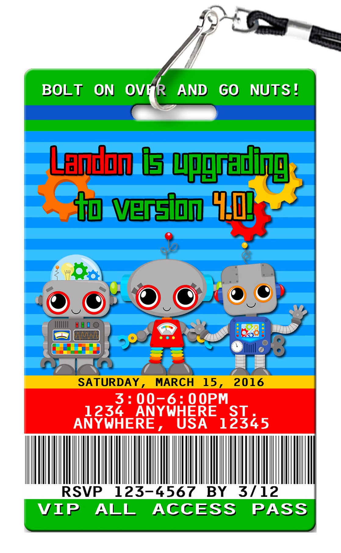 Robot Birthday Invitation