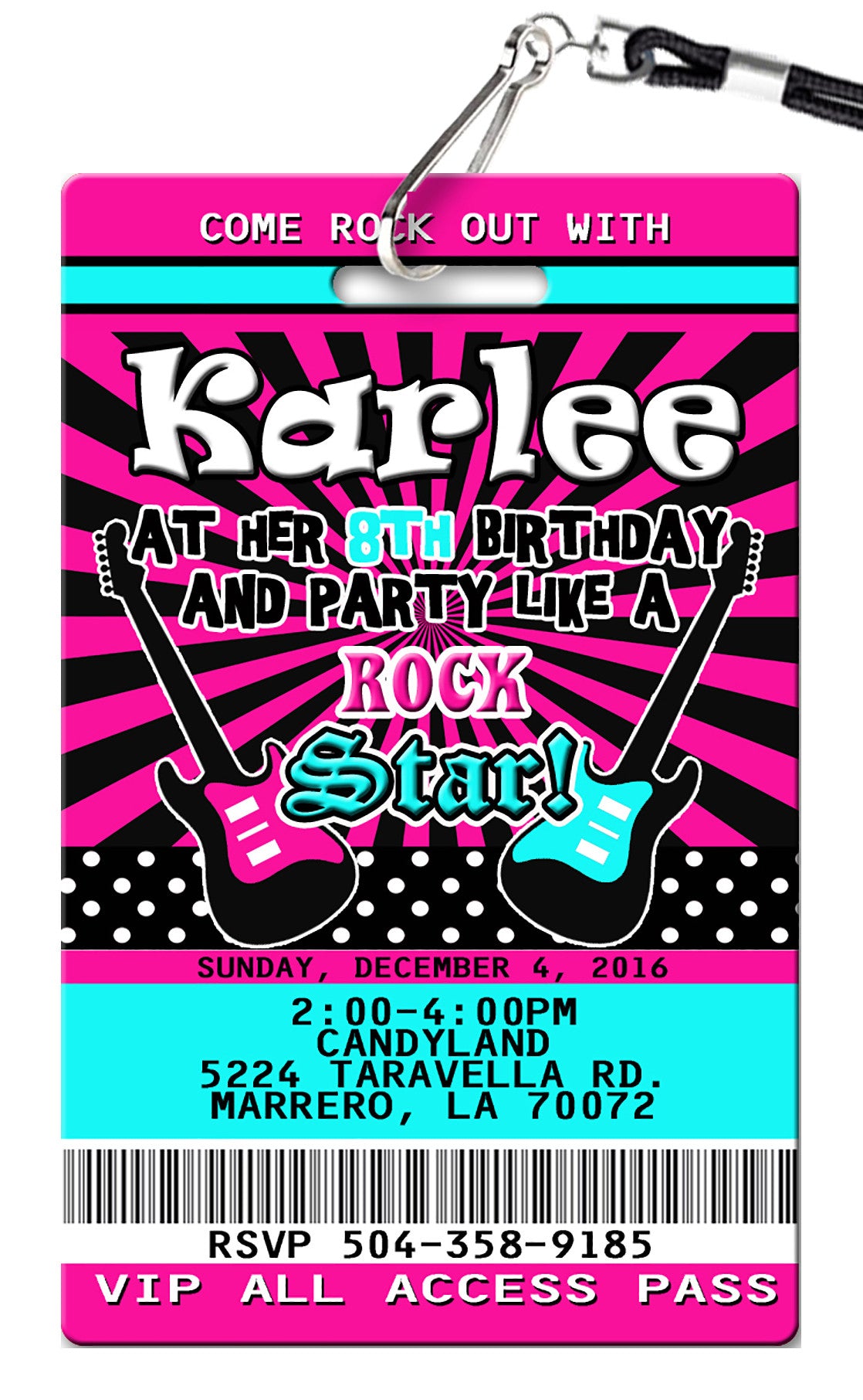Rock Star Birthday Invitation