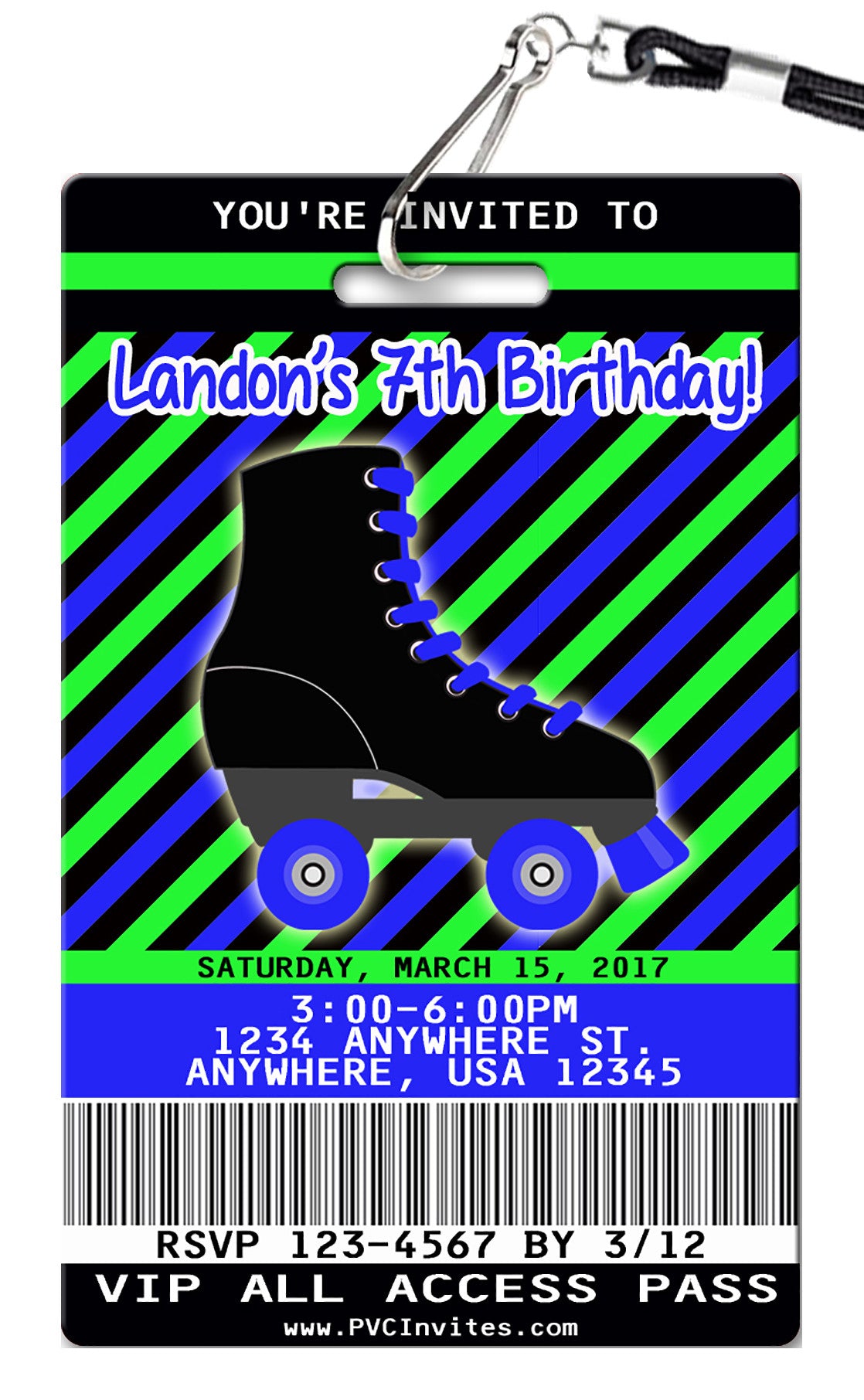 Roller Skate Birthday Invitation