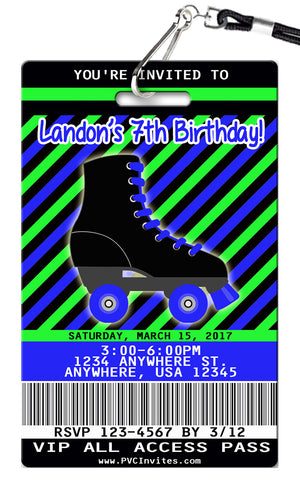 Roller Skate Birthday Invitation