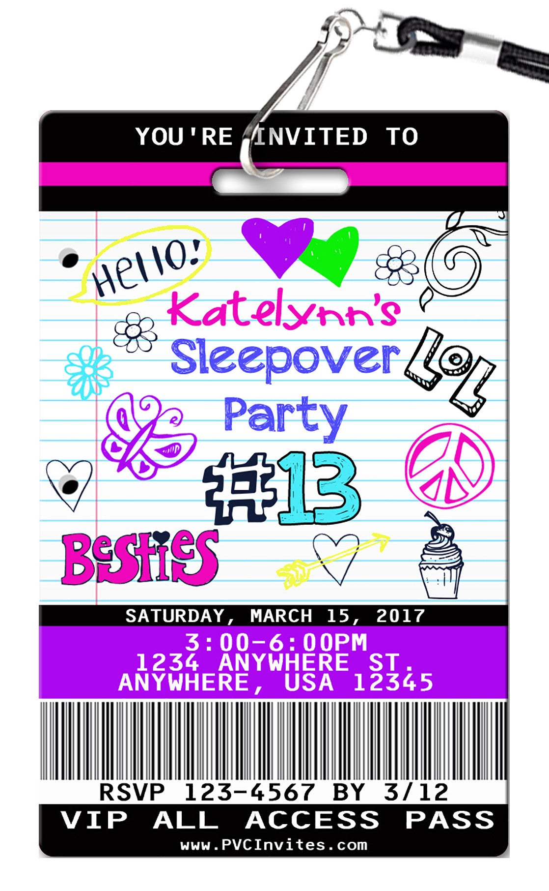 Sleepover Birthday Invitation