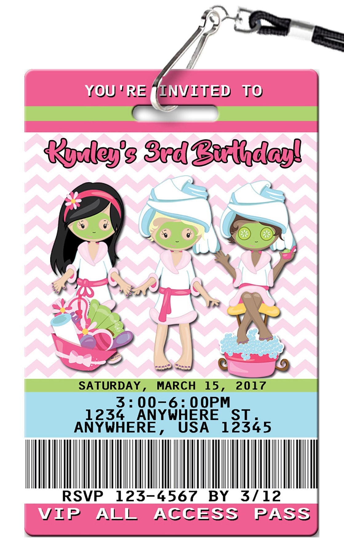 Spa Birthday Invitation