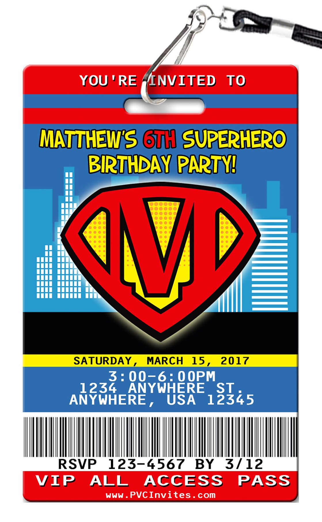 Superman Birthday Invitation