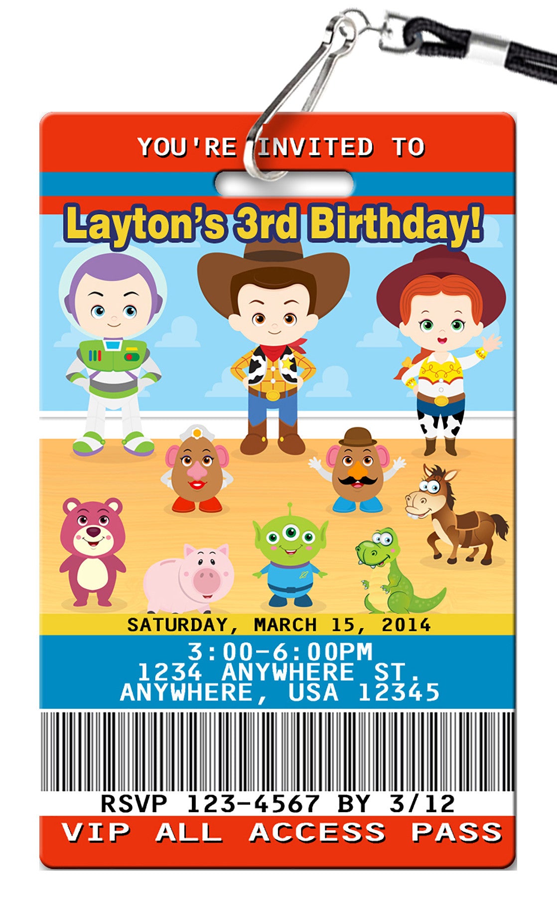 Toy Story Birthday Invitation