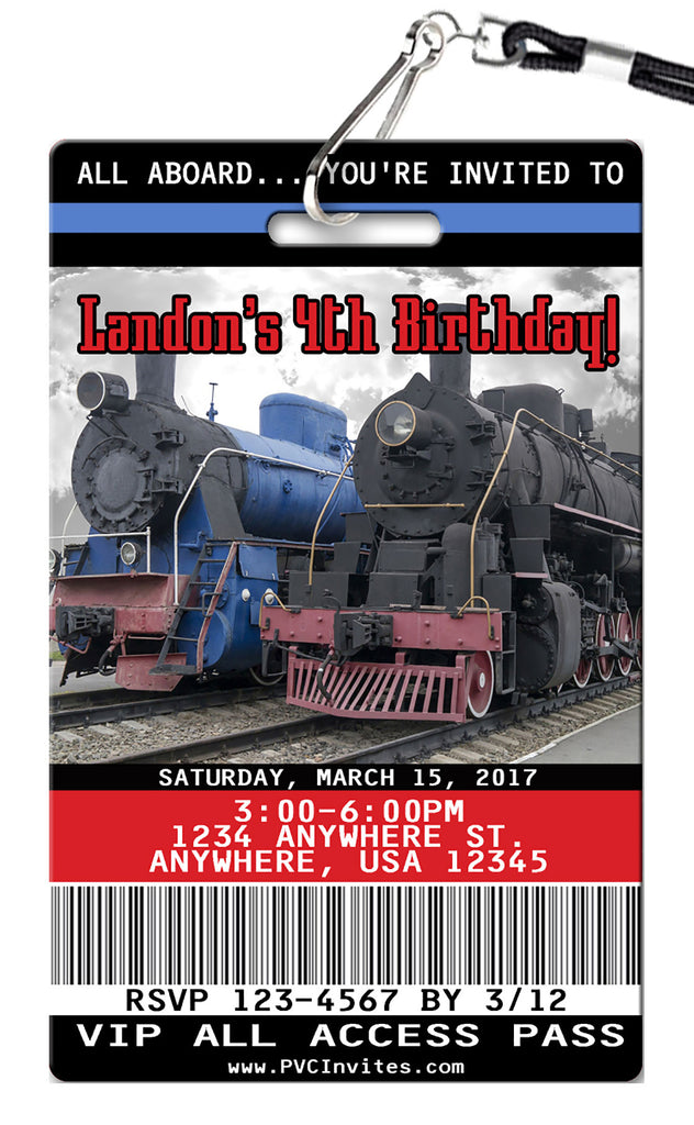 Train Vintage Birthday Invitation