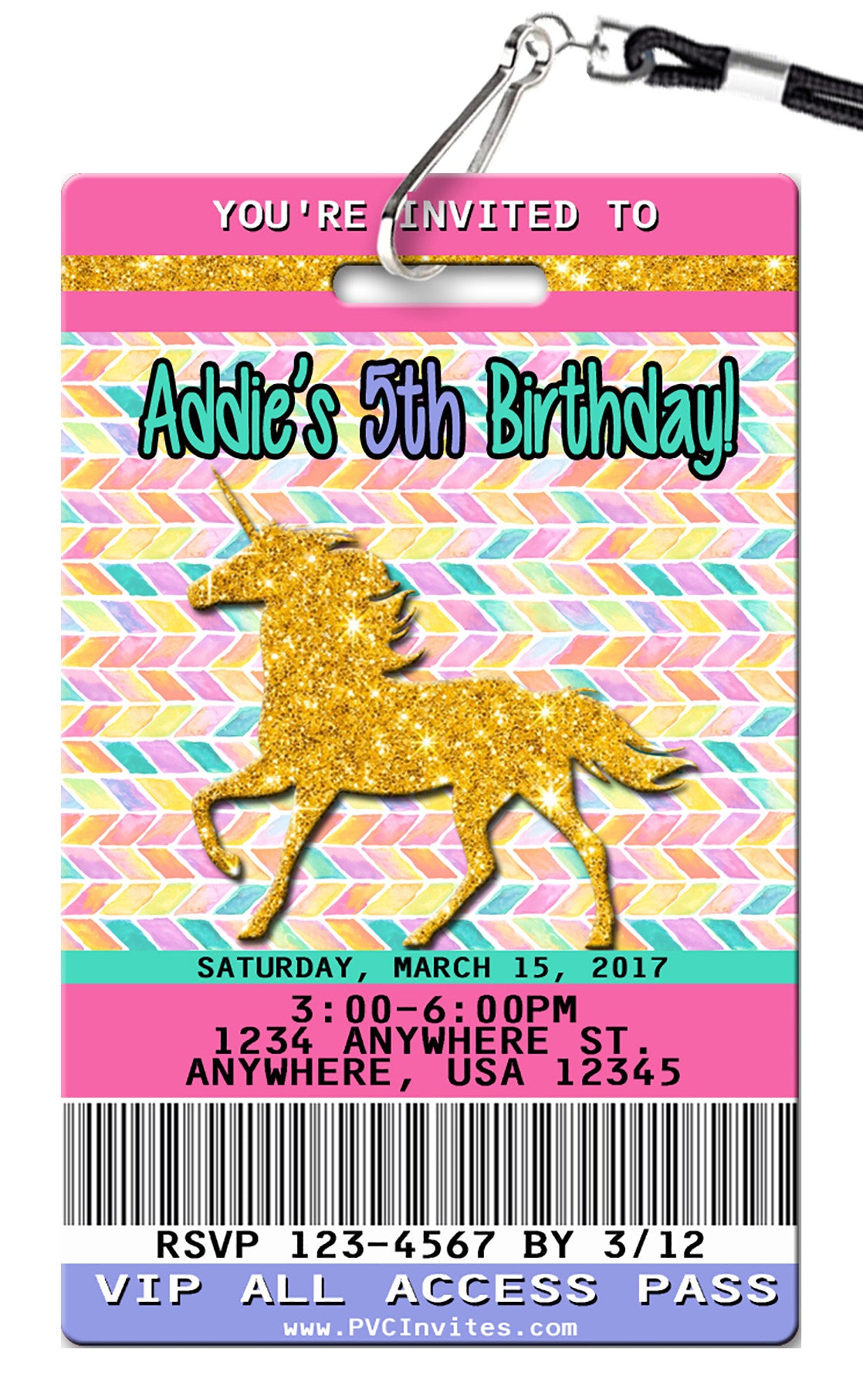 Unicorn Birthday Invitation