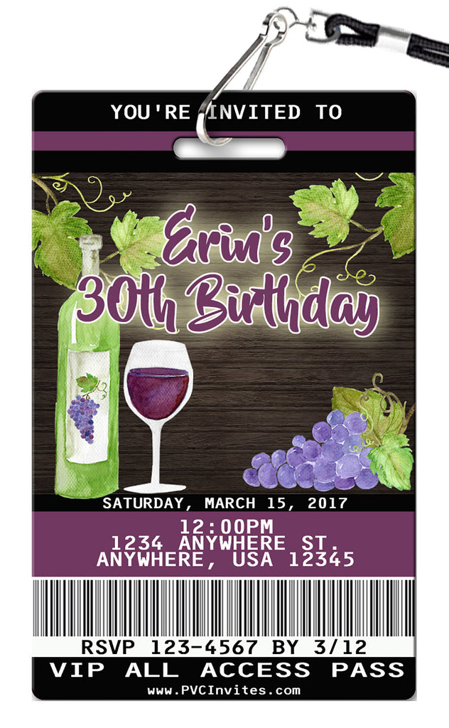 Wine Birthday Invitation