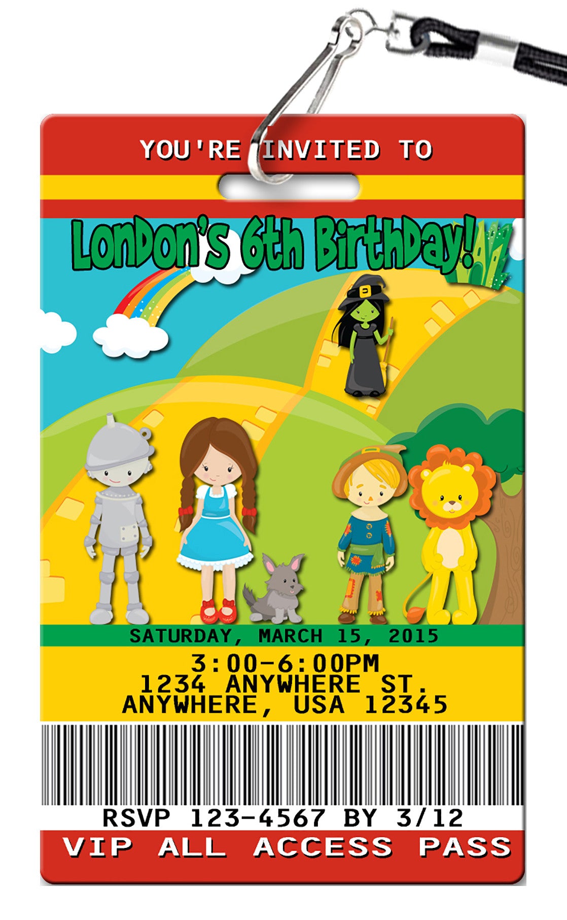 Wizard of Oz Birthday Invitation